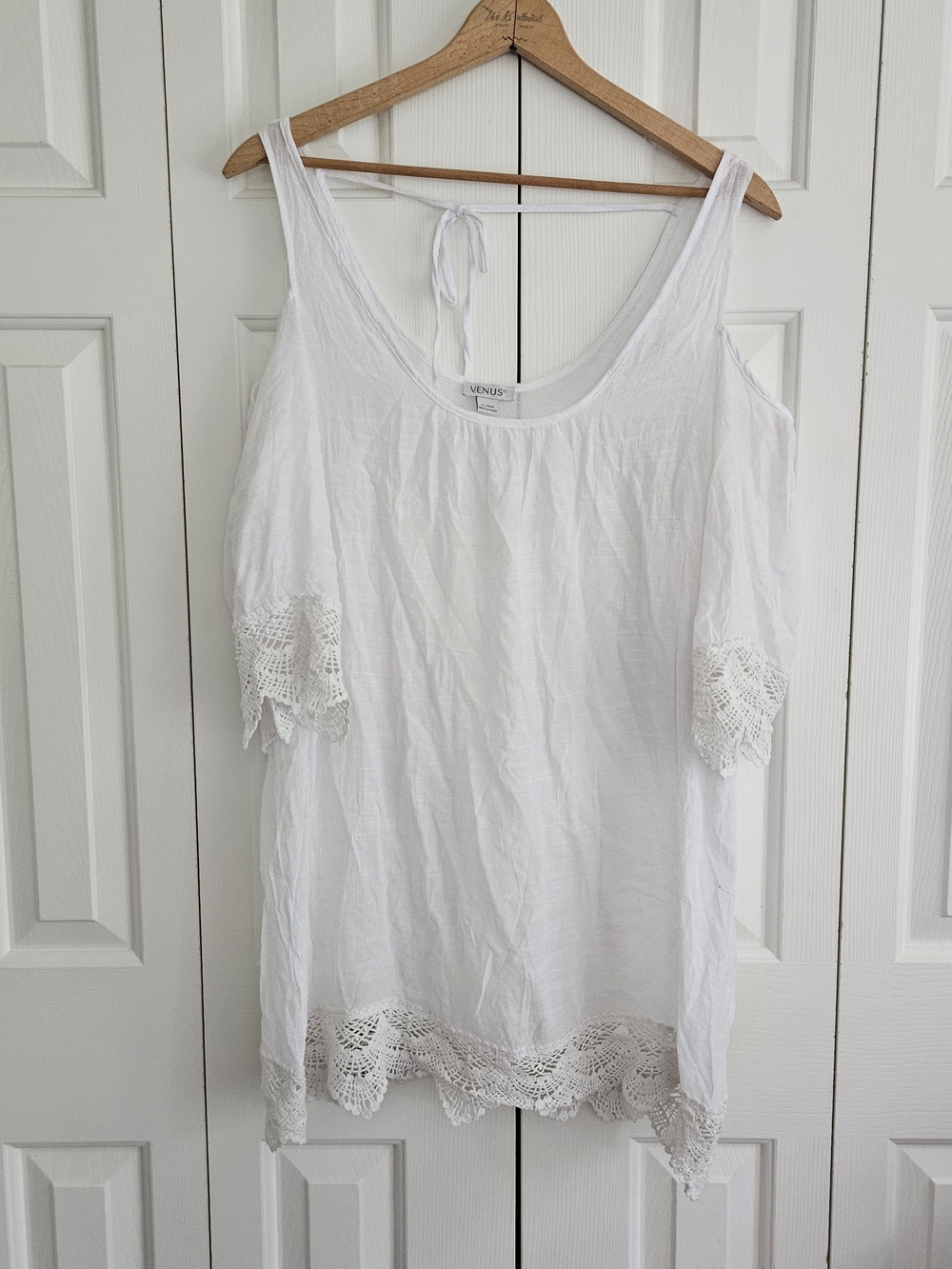 VENUS White Crochet Trim Cover Up